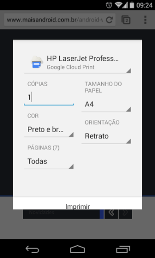 Adicionar impressora no Android